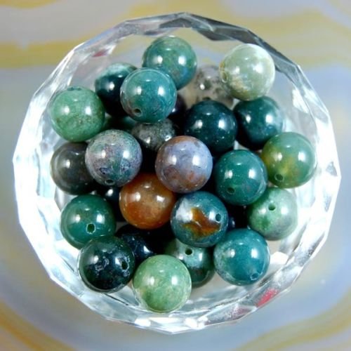 AD Beads Natural Gemstone Round Spacer Loose Beads (6mm 100pcs, Indian Agate) - color: Indian Agate, size: 6mm 100pcs