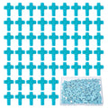 SUNNYCLUE 1 Box 100Pcs Turquoise Cross Beads Bulk Synthetic Turquoise Blue Gemstone Bead Easter Mini Cross Stone Spacer Beads for Jewelry Making Charms Beading Kits Christmas Bracelets DIY Supplies - color: 100pcs 12x16mm Blue Cross Beads