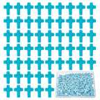 SUNNYCLUE 1 Box 100Pcs Turquoise Cross Beads Bulk Synthetic Turquoise Blue Gemstone Bead Easter Mini Cross Stone Spacer Beads for Jewelry Making Charms Beading Kits Christmas Bracelets DIY Supplies - color: 100pcs 12x16mm Blue Cross Beads