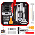 XOOL 151 PCS Professional Watch Repair Tool Kit, Includes Watch Battery Change Kit, Watch Case Opener, Link Remover, Spring Bar Tools, Screwdrivers, and Portable Carrying Case with Instruction Manual - color: 151pcs RED