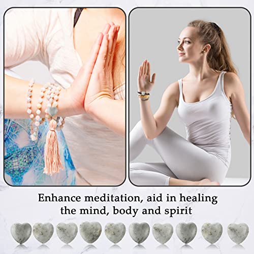 Gerrii 50 Pcs Heart Healing Stone Bulk Quartz Heart Inspirational Stones Gift for Women Love Pocket Polished Natural Energy Balancing Meditation 0.8 Inch(Black Labradorite) - color: Black Labradorite
