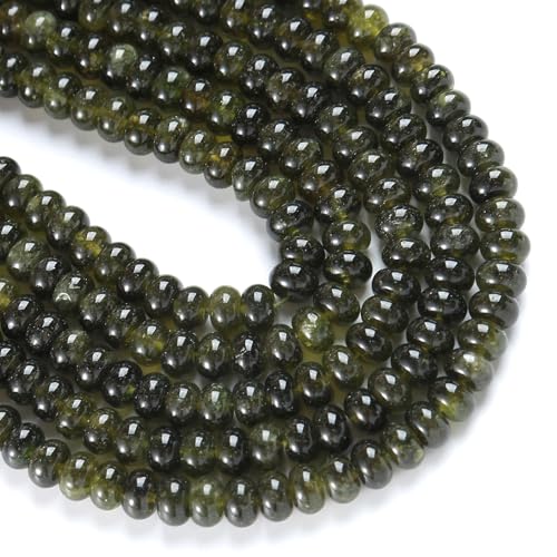5x8mm 76pcs Natural Stone Green Garnet Jade Rondelle Spacer Loose Beads Abacus Disk Stone Round Loose Gemstone Beads for Jewelry Making DIY Bracelet Necklace - color: Green garnet Stone, size: 5x8mm Abacus Disk