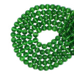 MJDCB 30pcs Dark Green Cat Eye Stone Beads 12mm Round Crystal Loose Bead for Jewelry Making DIY Bracelets Necklace - color: Dark Green, size: 12mm(30pcs)
