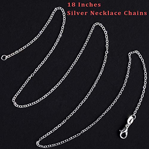 SANNIX 50 Pack Necklace Chains Bulk Silver Plated Necklace Chain Silver Chain Necklaces for DIY Jewelry Making Supplies, 1.2mm 18 Inches