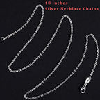 SANNIX 50 Pack Necklace Chains Bulk Silver Plated Necklace Chain Silver Chain Necklaces for DIY Jewelry Making Supplies, 1.2mm 18 Inches