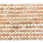 MJDCB 3mm Faceted Natural Sun Stone Round Loose Beads for Jewelry Making DIY Bracelet Necklace - color: Sun Stone