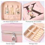 Inngeroo Christmas Gifts for Mom from Daughter Son, Personalized Birthday Giftware for Women, Mother Day Mom Gifts Small Travel Jewelry Box Travel Jewelry Organizer with Mirror, Initial K - style: K
