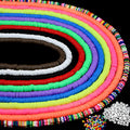 11 Strands Clay Beads-Heishi Beads Flat Round Heishi Disc Beads Polymer Clay Spacer for Bracelets Earring Necklaces Jewelry Making (6mm 4500Pcs+420Pcs) - color: Mutilcolor 02