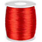 Anezus Red Nylon Cord, Nylon Craft String, Silky Satin Rattail Cord Beading String for Braided Bracelets, Pendants Necklace, Macrame Keychains, Lanyards, Drawstring Bags, DIY Crafts, Sewing Projects - style: Red