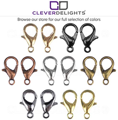 CleverDelights 21x12mm Lobster Clasps - 50 Pack (Gunmetal) - color: Gunmetal