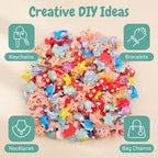 Keychain Charms Bulk 30pcs mixed Cute 3D Charms for Keychain Making for Bracelet Earring Jewelry Making DIY Crafts Includes Animal Food Fruit Flower Designs - color: Ocean Mix