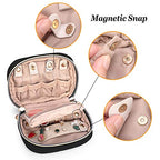 Teamoy Mini Jewelry Travel Case, Storage Organizer Bag for Earrings, Necklace, Rings, Black - color: Black
