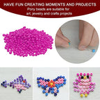 HARFINGTON 2000Pcs Small Glass Beads 6/0 4mm Loose Tiny Round Small Beads for Bracelet Earring Rings Jewelry Making, Fuchsia - color: Fuchsia