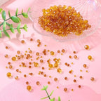 4 Strands Faceted Glass Beads Crystal 3/4/6/8mm Rondelle Transparent Glass Loose Spacer Beads for DIY Bracelet Necklace Wristband Keychain Jewelry Craft Making, Deep Orange - color: 3/4/6/8mm-Deep Orange