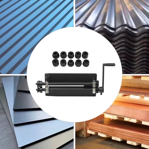 Bead Roller, Durable Sheet Metal Fabrication Bead Roller w/6 Set Dies, 18GAL Capacity Automotive Industry Flaring Tool Beading Machine, 18" Throat Depth Forward Reverse Rotary Machine