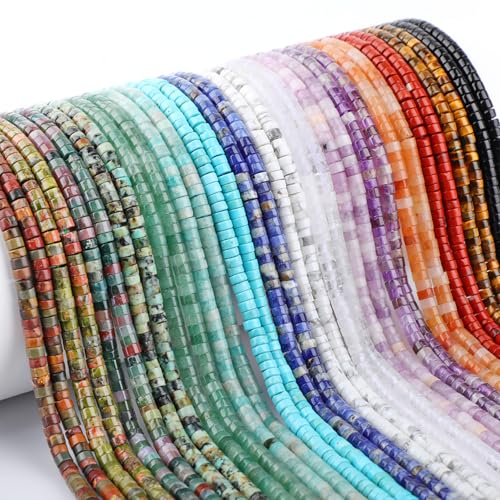 Natural Unakite Heishi Spacer Beads Loose Semi Precious Flat Round Gemstone Disc Shape Stone for Beading Jewelry Making 4x2mm 15.5" - color: Unakite