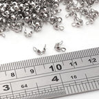 304 Stainless Steel End Caps 3.2x6.3mm 500pcs Knot Covers for Jewelry DIY Making and Repairing - color: End Caps, size: 3.2x6.3mm