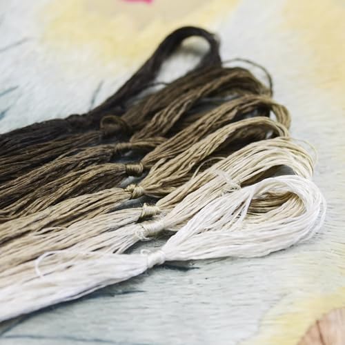 8 Skeins Mulberry Silk Floss Embroidery Thread Floss-Cross Stitch Threads China Silk Woven Jewelry Threads DIY Sewing Kits (07) - color: 07
