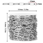 [33 Ft] Stainless Steel Paperclip Chains Roll, 4.3mm Width 304 Stainless Steel Oval Link Chains Spool Bulk for Jewelry Making - color: 4.3mm width