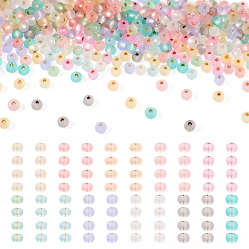 Pandahall 110g 4mm Glass Seed Beads Assorted 6/0 Frosted Glass Seed Beads 11 Colors Round Silver Lined Glass Beads Tiny Glass Beads for Friendship Bracelets Jewelry Making - color: 11 Colors, Frosted, size: 6/0
