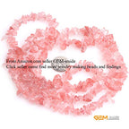 GEM-Inside Natural 7-8MM Cherry Glass Crystal Chips Beads Gemstone Gem Loose Beads 34" Findings Accessories Strand 34 Inches - color: Cherry Quartz
