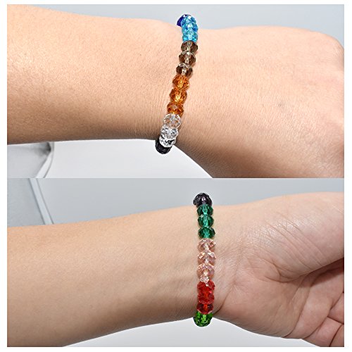 Briolette Crystal Glass 300pcs 8mm Beads Finding Spacer Beads Faceted with Container Box Beads for Making Jewelry 10 Colors (8mm) - size: 8mm
