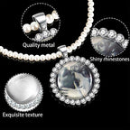 Hicarer 48 Rhinestone Bezel Pendant Trays 24 Pcs Gold Silver 25 mm Round Bezel Trays Blank Pendant Bases with 24 Transparent Glass Cabochons for Photo Making Crafts Wedding Jewelry Gifts