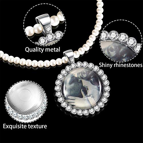 Hicarer 48 Rhinestone Bezel Pendant Trays 24 Pcs Gold Silver 25 mm Round Bezel Trays Blank Pendant Bases with 24 Transparent Glass Cabochons for Photo Making Crafts Wedding Jewelry Gifts