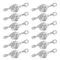 uxcell 12Pcs Jewelry Clasps, Rose Clasps Locking Closures with Lobster Clasps for Bracelet Necklace Jewelry Making, Silver - color: Silver
