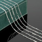 UMAOKANG 5 Meters Mixed Color Crystal Jewelry Chains Bulk Silver Plated Brass Paperclip Necklace Chain for Women Jewelry DIY Supplies Findings - color: Silver Paperclip Crystal
