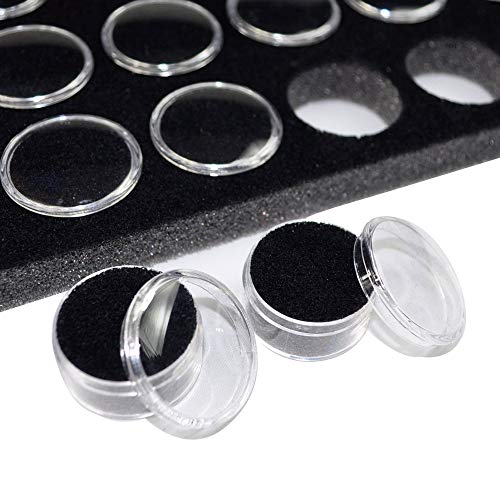 Ikee Design Jewelry Storage Tray Insert, 50 Gemstone Display Jars, Black Foam Liner, Home Organization, 14 1/4 x 7 3/4 x 3/4 in - color: Black Foam (50 Jars Only)