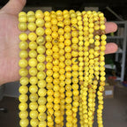 Yochus 40pcs 10mm Yellow Persian Jade Energy Healing Round Bulk Gemstone Beads for Jewelry Making Bracelet Necklace Earring DIY - color: yellow, size: 10mm