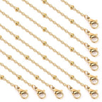 Cadikez 24PCS Gold Satellite Chain Necklace Bulk, 2mm 18inch 18K Gold PVD Plated Stainless Steel Finished Beaded Cable Link Chains for Necklace Jewelry Making - color: 2.0mm Gold Color