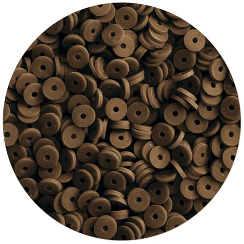 2000pcs Brown Clay Beads for Bracelets Making - Heishi Polymer Flat Disc Spacer Clay Bead for Jewelry Earring DIY Crafts 6mm - color: Brown Clay Beads, size: Small Pack(Single Color )