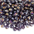 Jmassyang Briolette Rondelle Faceted AB Crystal Glass Beads for Jewelry Making Bracelets Necklaces Earrings (Violet AB, 6x8mm) - color: Violet AB, size: 6x8mm