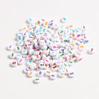 1000Pcs Acrylic Number Beads Round Number Round Beads 4x7mm Mixed Number Beads, for Jewelry Bracelets Necklaces Key Chains Making (White Colorful) - color: White Colorful
