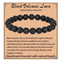 LPBeads Handmade Natural Gemstone Stretch Elastic Bracelet Healing Crystal Round Stone Beads Jewelry Gifts for Women Men - color: Black Lava, size: 8mm