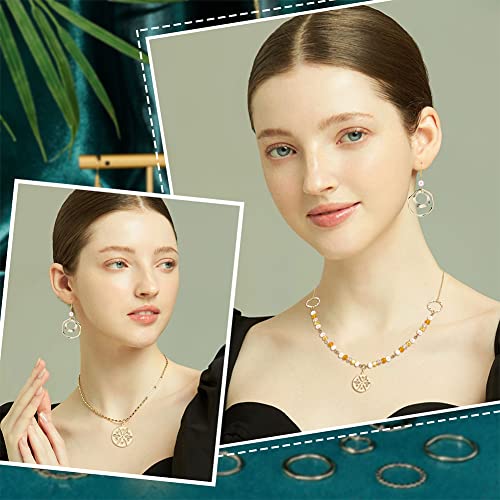 40Pcs 10 Styles Golden Linking Rings Alloy Circle Charms Round Hollow Connectors Metal Twist Ring Charms for DIY Necklace Bracelet Dangle Earring Jewelry Making Crafts - color: Golden