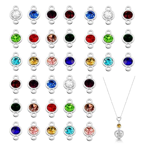 NIIIYTYB 36 Pcs Permanent Jewelry Kit Double Loop Connectors and Charms for Jewelry Making Supplies for Bracelets Necklaces Earrings Keychains and DIY Jewelry Crafts with Small Links