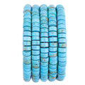 BEADIA Natural Blue Turquoise Spacer Beads Caps Loose Semi Gemstone for Beading Jewelry Making 6mmx3mm 38cm - color: Blue Turquoise, size: Round 6mm x 3mm