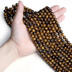 DUQGUHO Tigers Eye Beads 8mm Brown Beads for Bracelets Natural Crystal Gemstones Bead 47PCS - color: Brown#1