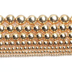 Song Xi 14K Gold Hematite Beads Round Loose Beads for Jewelry Making DIY Bracelets and Necklaces 8mm/45pcs - color: 14k gold, size: 8mm