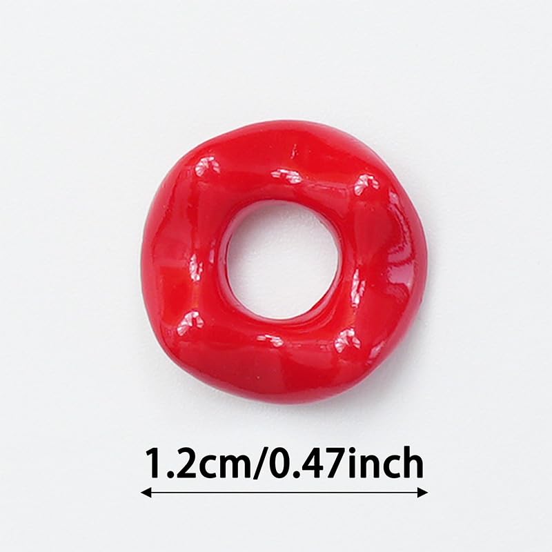 30 PCS 1/2" Dopamine Wave Chunky Hole Bakeware Acrylic Beads Handmade Jewelry DIY Loose Beads,Color May Vary