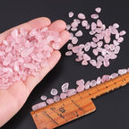 400pcs Natural Chip Stone Beads Rose Quartz 5-8mm Irregular Gemstones Healing Crystal Drilled DIY Loose Rocks Bead Crystal for Bracelet Necklace Jewelry Making Crafting - color: Rose Quartz