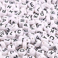 1000pcs White Round Acrylic Alphabet Beads 4x7mm Black Letter A-Z Beads for Jewelry Making and DIY Bracelets, Necklaces, Key Chains - color: Black Letters*1000/White Base, size: 4x7mm