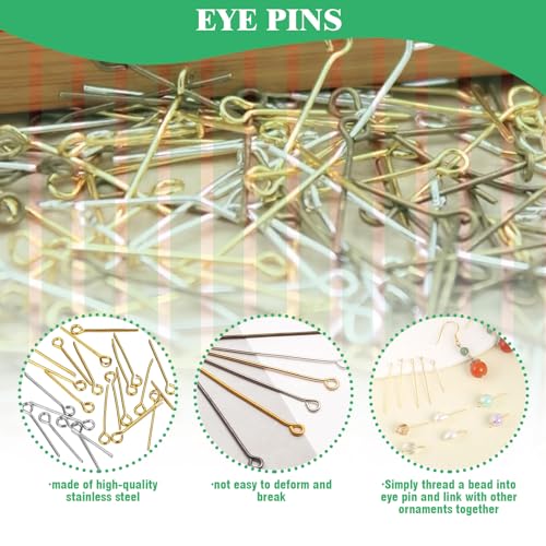 1682 Pcs 4 Colors 4/6/8/10mm Jump Rings with Opening Tool, Lobster Claw Clasps, Eye Pins, Jewelry Making Findings for Earring, Necklaces,Bracelets DIY (Gold/Bronze/Silver/Gun-Metal)