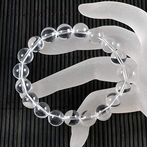 AD Beads Natural Gemstone Round Beads Stretch Bracelet Healing Reiki 10mm (Clear Quartz) - color: Clear Quartz