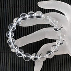 AD Beads Natural Gemstone Round Beads Stretch Bracelet Healing Reiki 10mm (Clear Quartz) - color: Clear Quartz