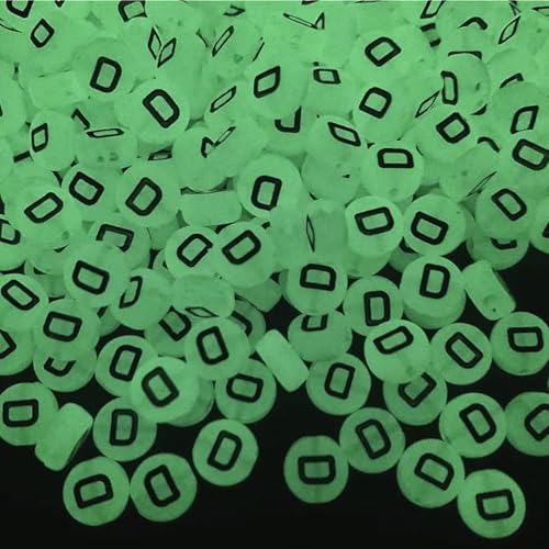 200PCS Letter Beads Glow in The Dark 4x7mm Acrylic Alphabet Letter D Beads for Jewelry Making Bracelet - color: D-200PCS