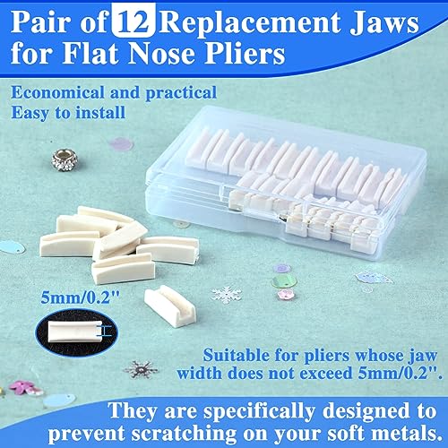 SPEEDWOX Flat Nose Pliers Replacement Tips Pair of 12 Replacement Jaws for Jewelry Making Pliers Tool - style: 24Pcs Replacement Tips